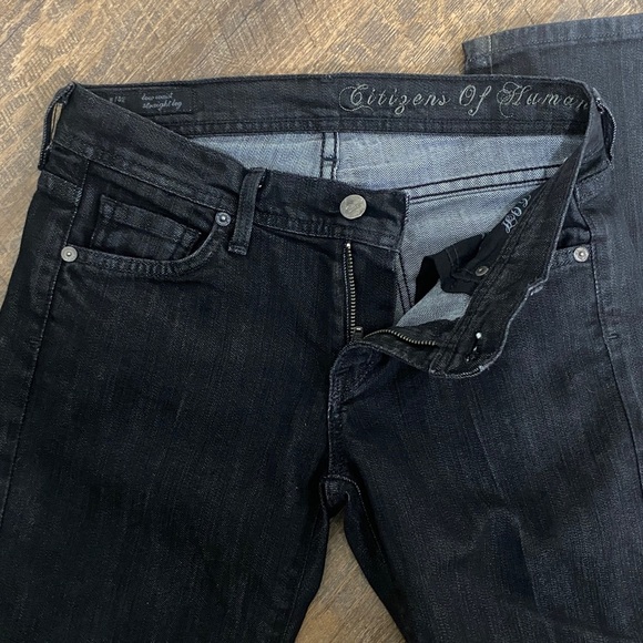 COH CITIZENS OF HUMANITY AVA #142 STRETCH LOW-WAIST STRAIGHT LEG BLACK WASHED - Picture 12 of 15